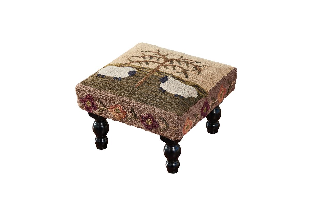 Park Designs Willow and Sheep Hooked Stool - Thumbnail 4