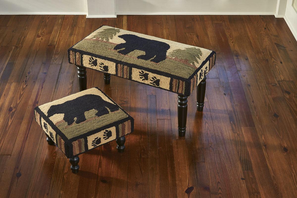 Adirondack Bear Hooked Stool - Thumbnail 4