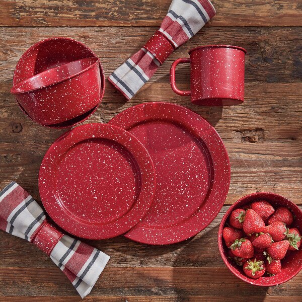 Granite Enamelware Bowl Red Park Designs