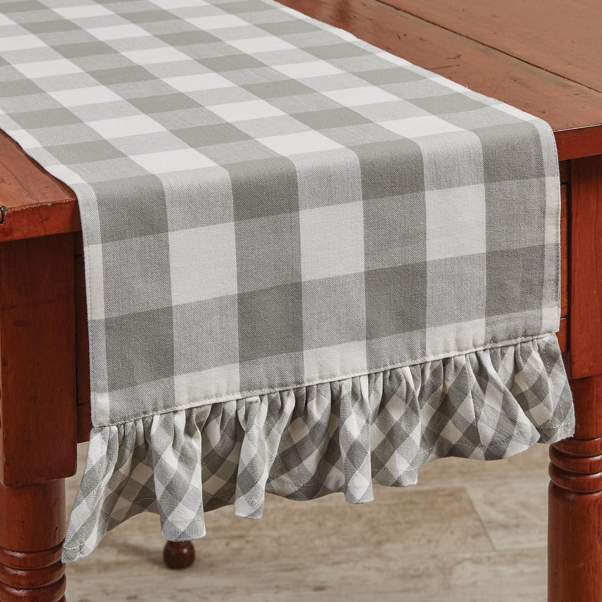 36"L NEW Park Designs Wicklow Check Table Runner Black & Cream 