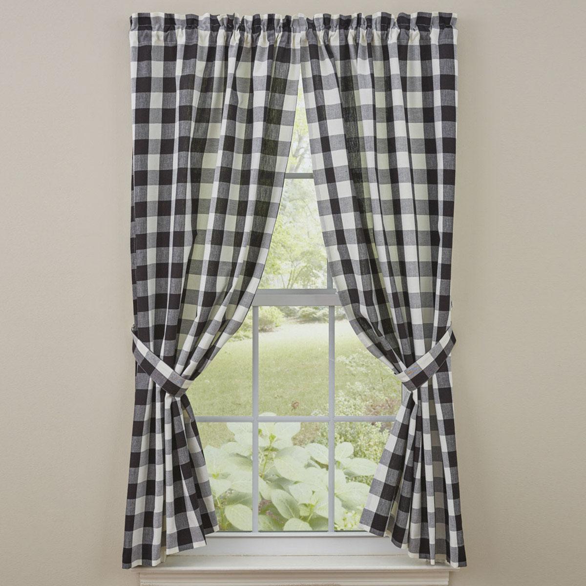 Park Designs Wicklow Check Panels Pair Sage and Cream