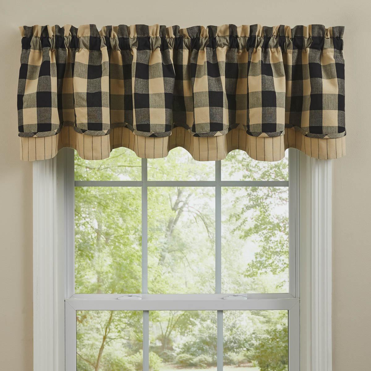 Wicklow Check Lined Layered Valance