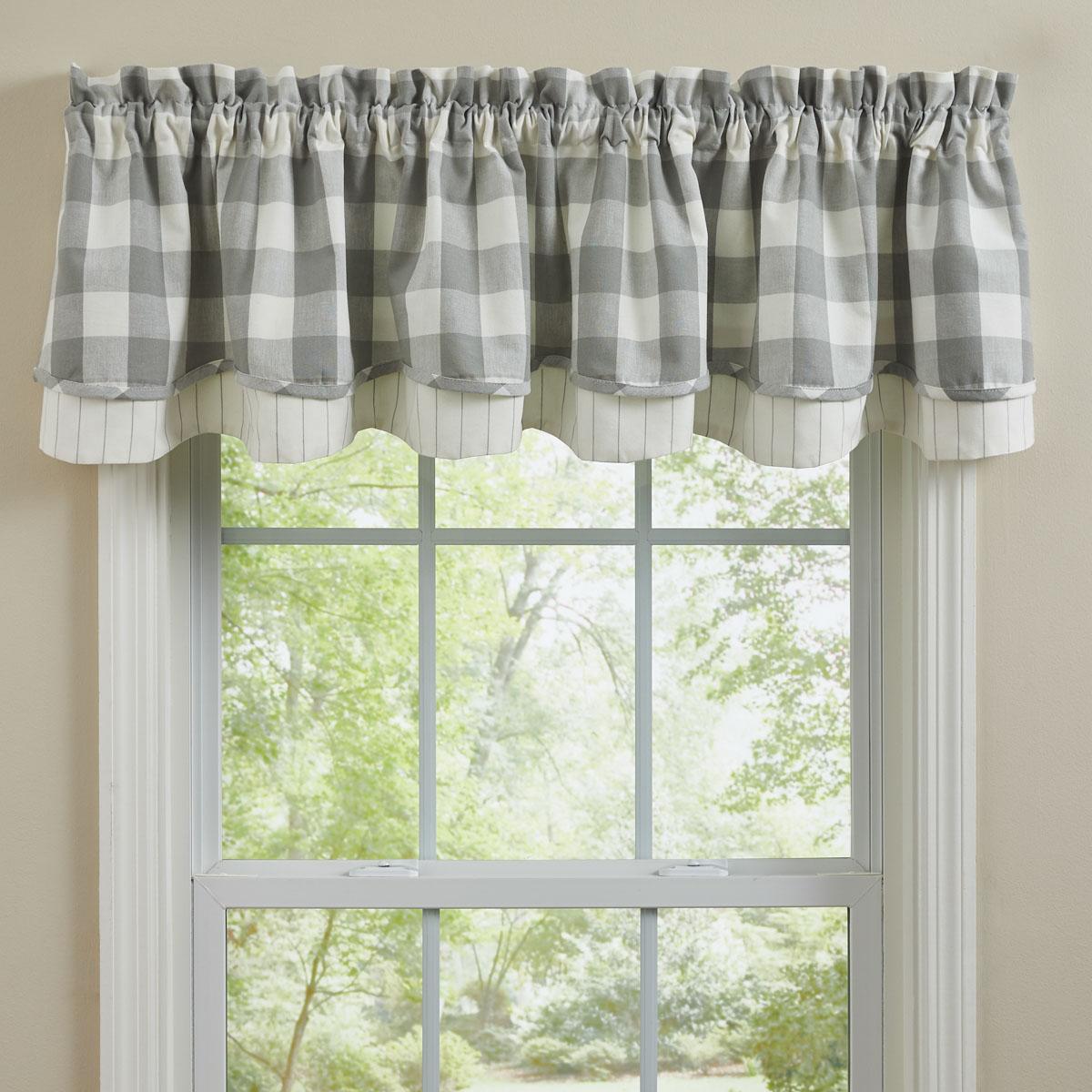 Wicklow Check Lined Layered Valance - Thumbnail 4