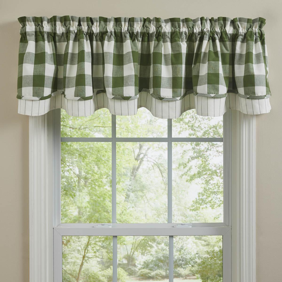 CURTAIN JAMESTOWN VALANCE LINED BORDER RED NAVY GRAY PARK DESIGNS 72X14 closeout 