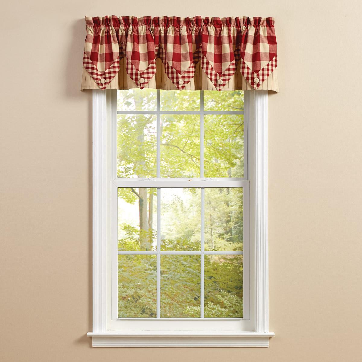 Lined Black Gold Country Star by Park Designs Window Curtain Point Valance 