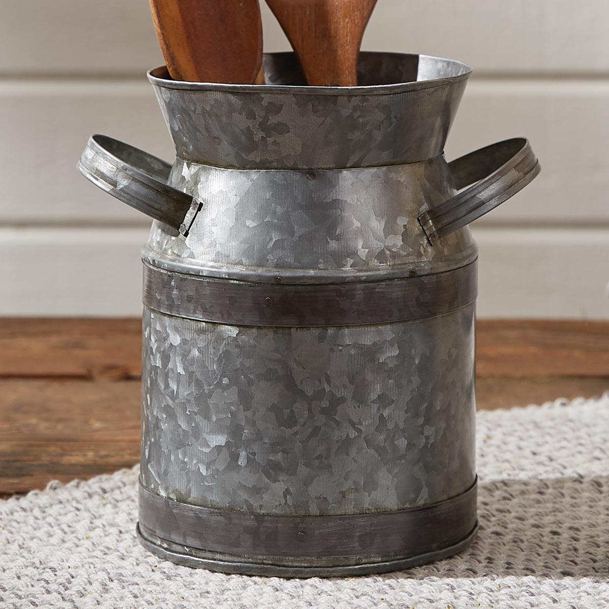 Galvanized Milk Can Utensil Crock - Thumbnail 3