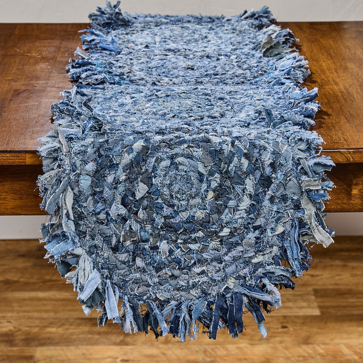 Denim Rag Table Runner Braided Denim Table Runner 54