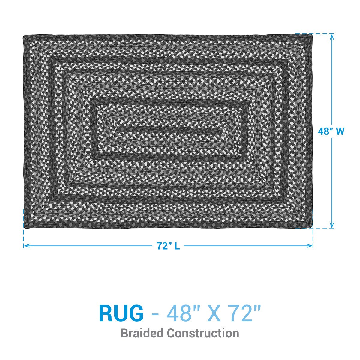 Mill Village Braided Rectangle Rug - 48