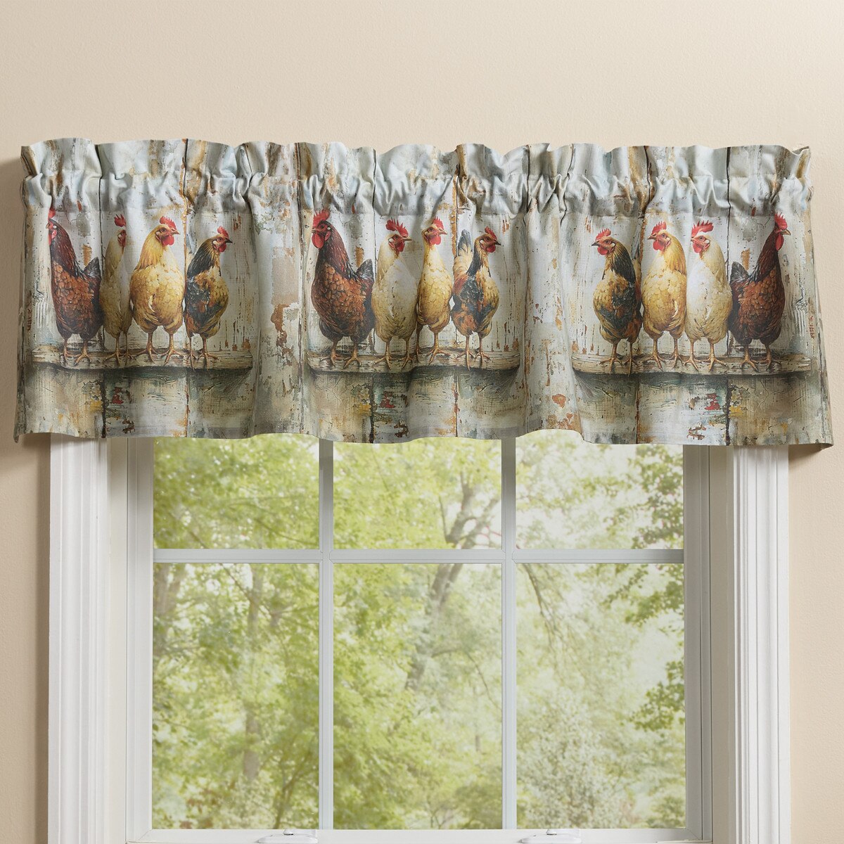 Four Chickens In A Row Valance 14
