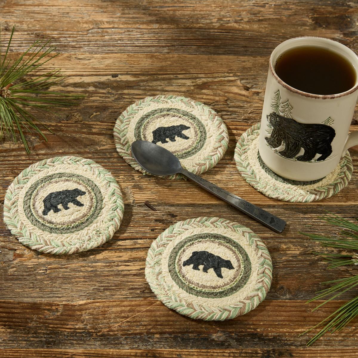 Park Designs Country Pines Bear Braided Coasters