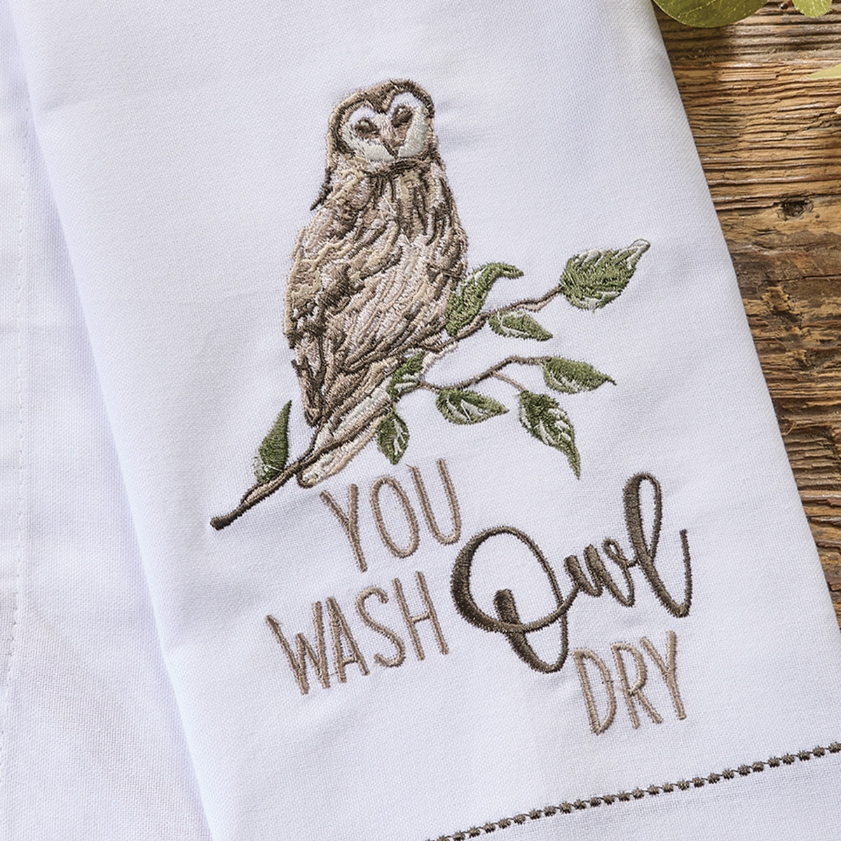 Washed Owl You Wash Owl Dry Decorative Dishtowel | Split-P