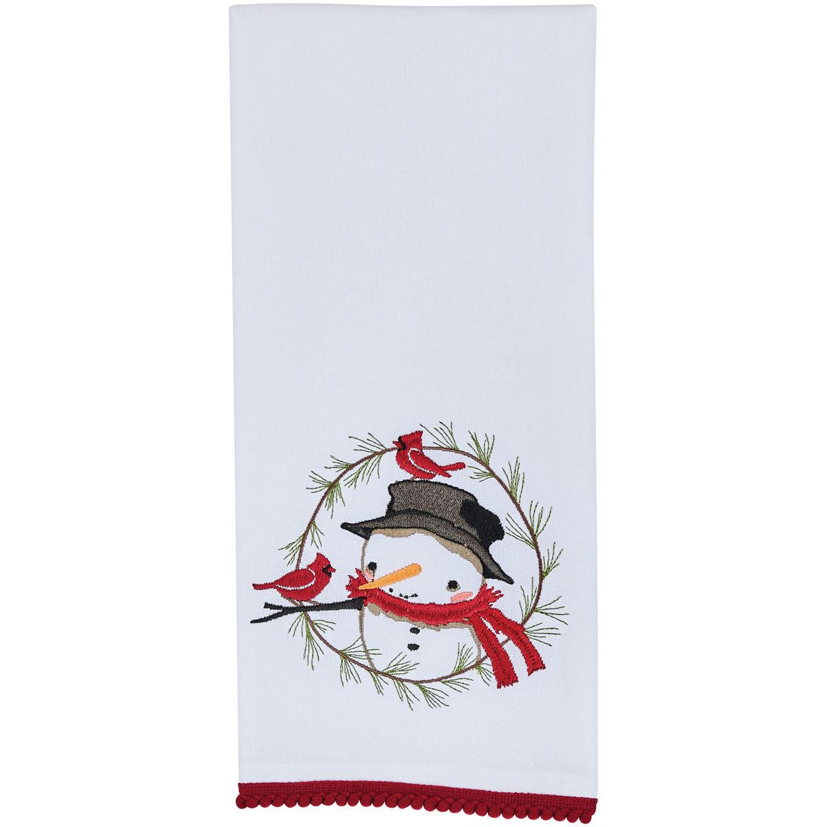 Park Designs Snowman And Pine Wreath Dishtowel - Thumbnail 3