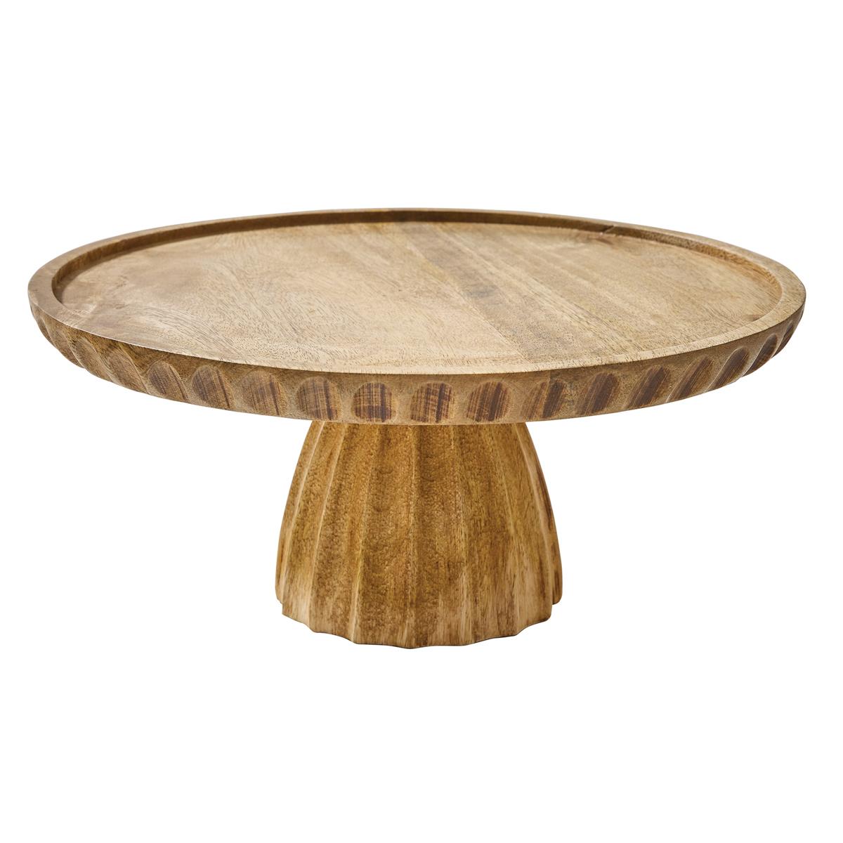 Split P Fluted Wood Cake Stand