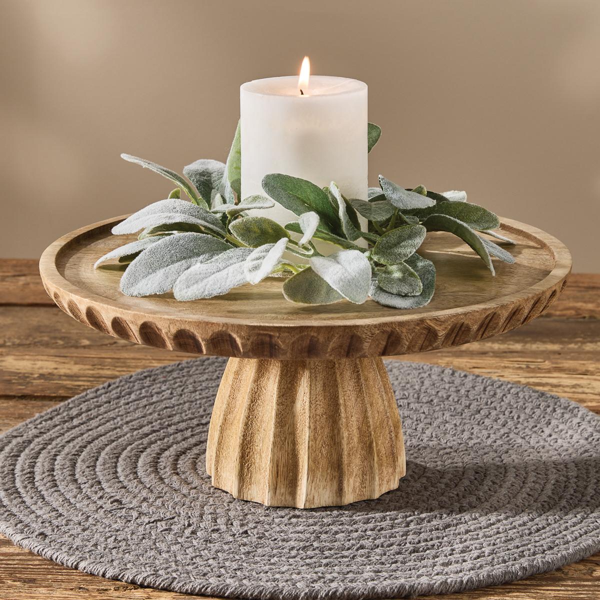 Split P Fluted Wood Cake Stand - Thumbnail 3