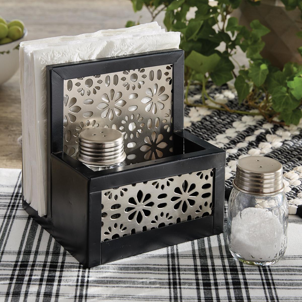 Petals Lunch Napkin Holder With Salt And Pepper