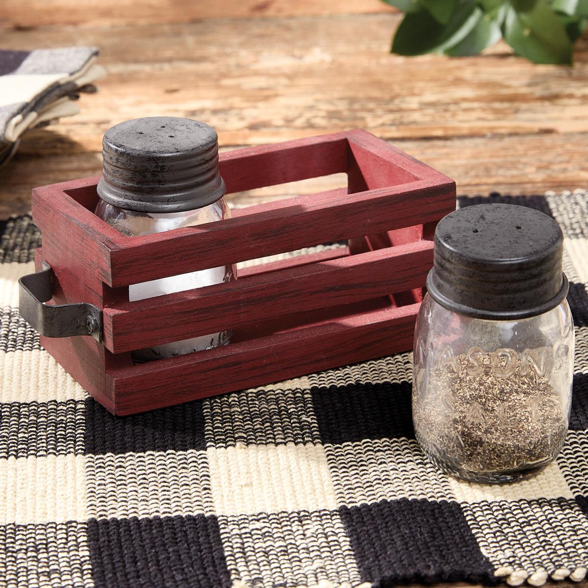 Park Designs Cozy Farmhouse Salt and Pepper with Caddy - Thumbnail 3