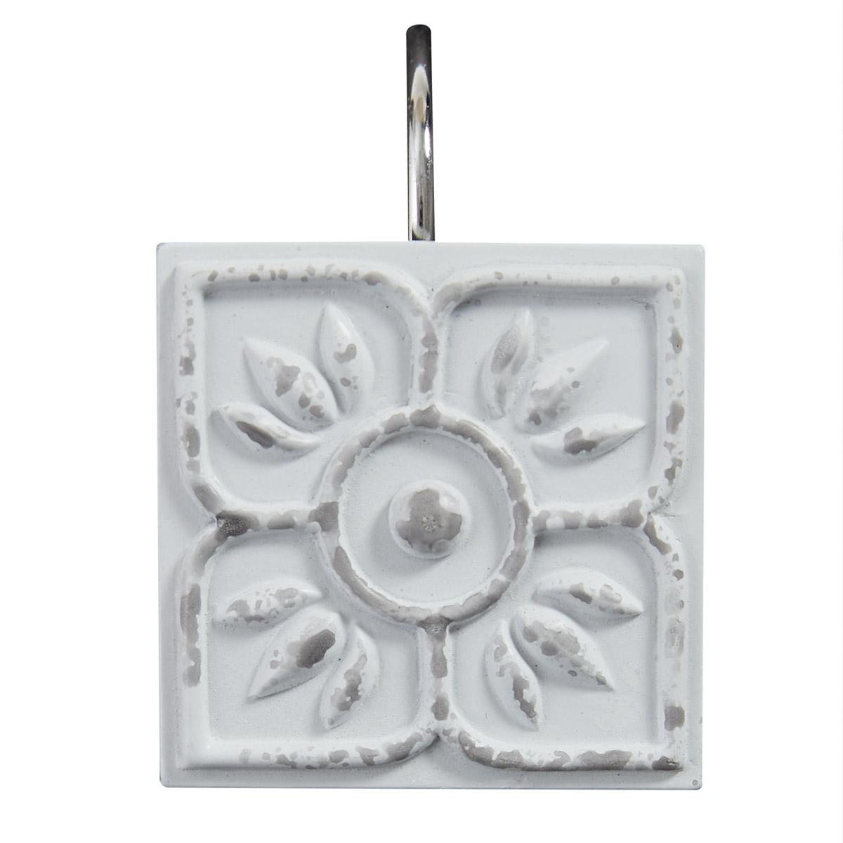 Distressed Tile Shower Curtain Hooks