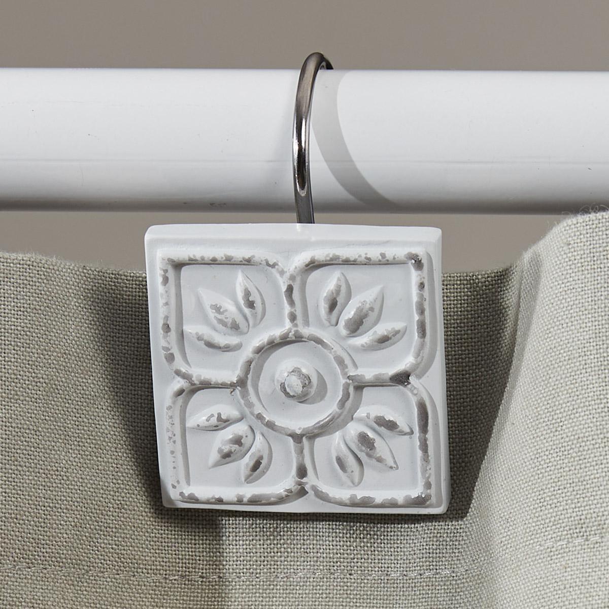 Distressed Tile Shower Curtain Hooks - Thumbnail 4