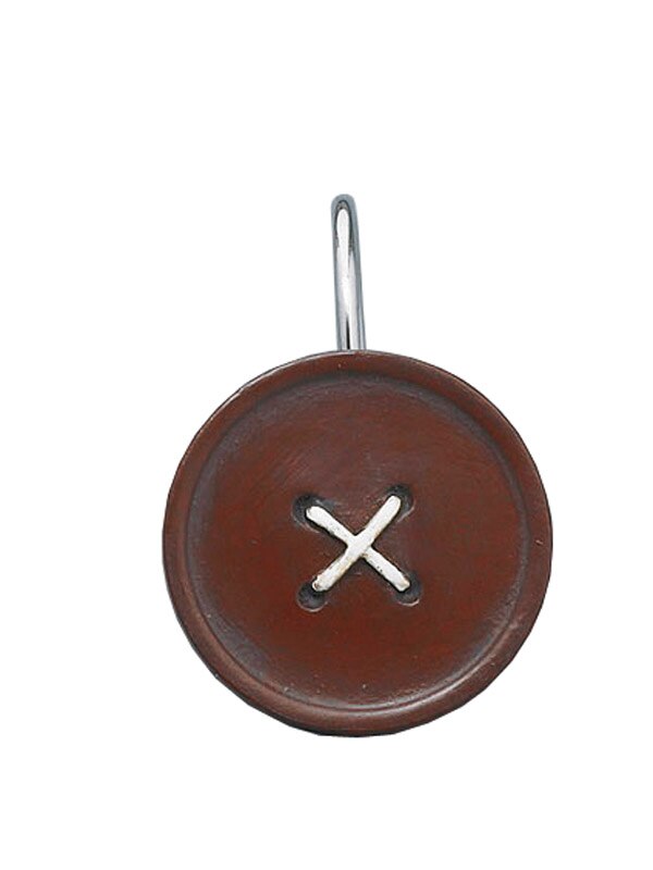 Farmhouse Red Button Shower Curtain Hooks - Thumbnail 3