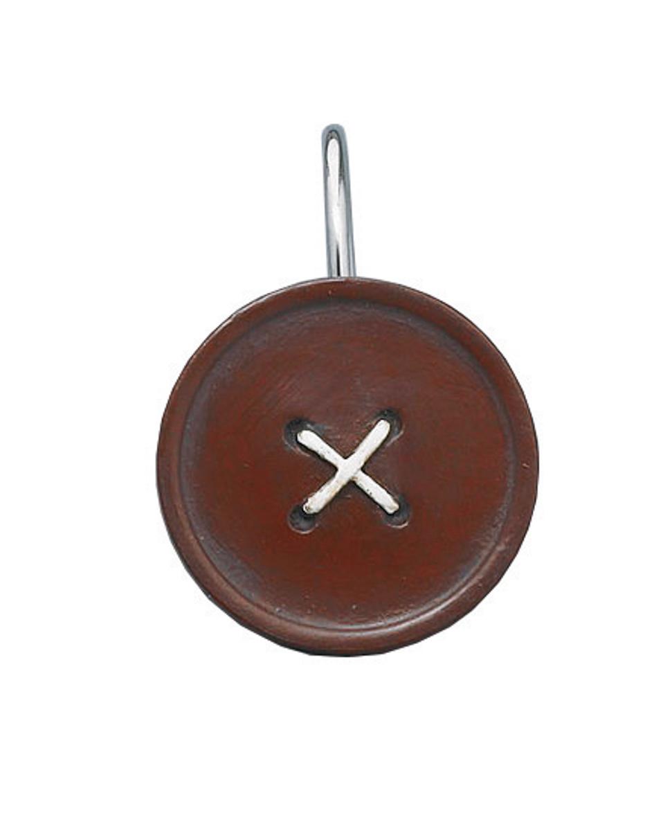 Farmhouse Red Button Shower Curtain Hooks - Thumbnail 4